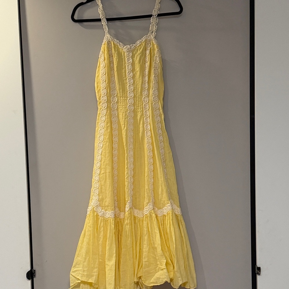 Sunny Yellow Lace Maxi Dress